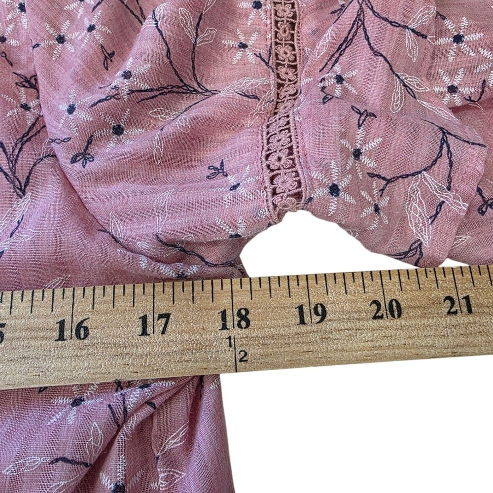 Hidden Alley Pink Floral Ruffle Sleeve Babydoll Dress L Cottagecore - Picture 6 of 8